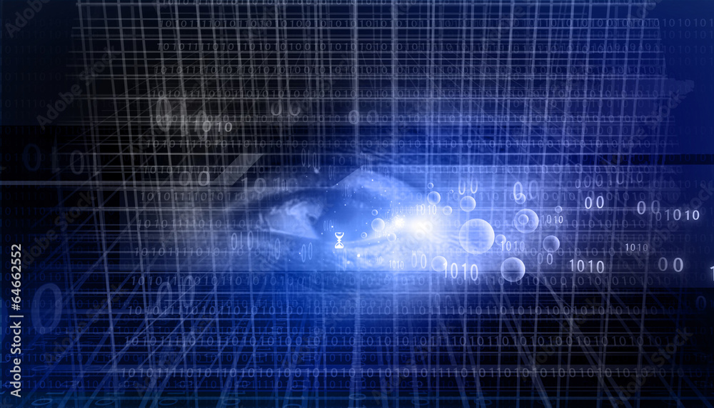 Obraz premium Digital data with a human eye. Digital eye background .