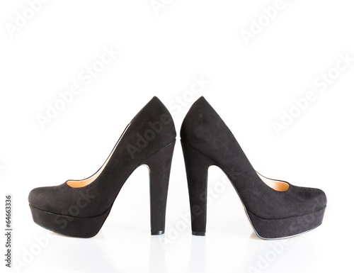 black velvet shoes isolated
