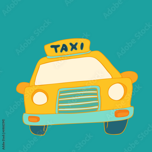 Taxi cab sign, cause a car, vector illustration