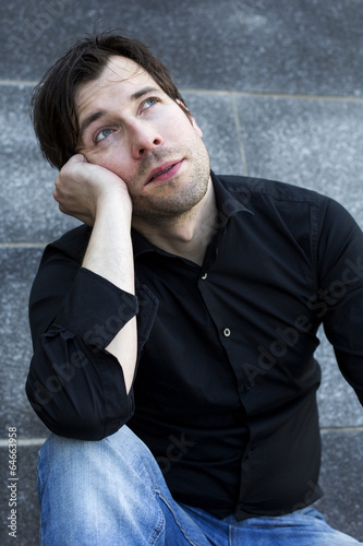 man looking thoughtfully