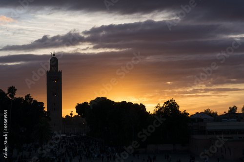 The Koutobia mosque in sunset, Marrakesh