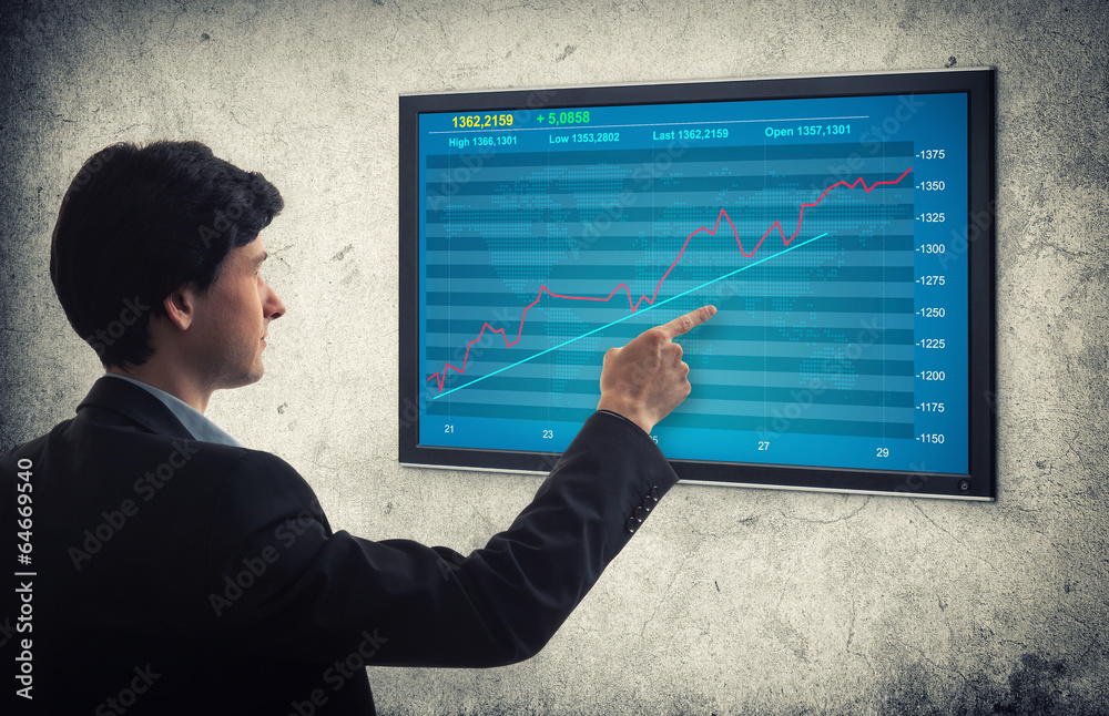 businessman analyze graph businessman analyze graph