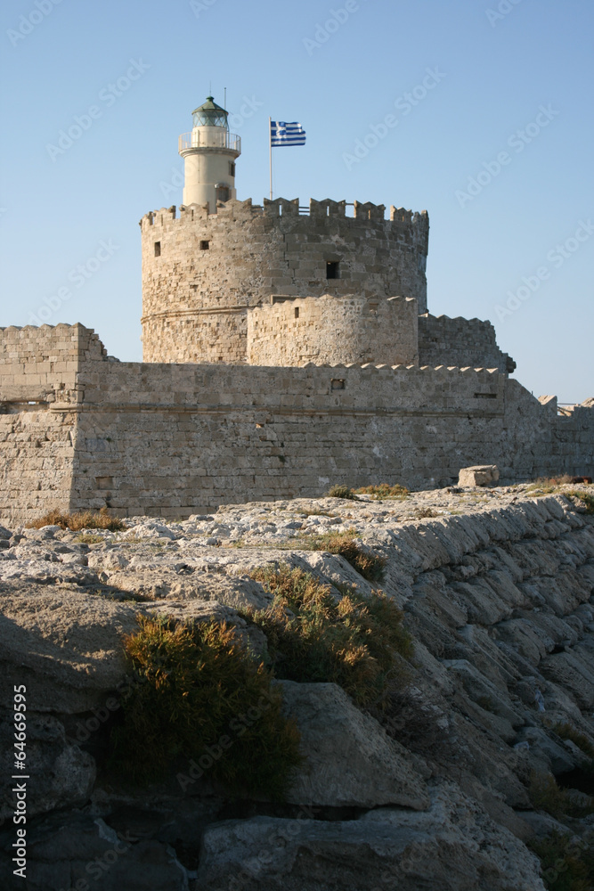 Fort Port Oldt Town Rhodes Greece 01