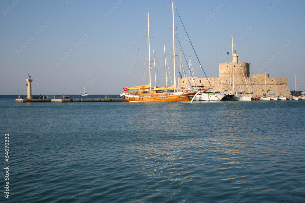 Fototapeta premium Fort Port Oldt Town Rhodes Greece 06