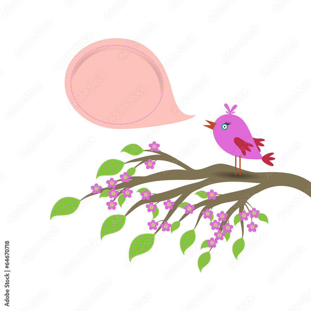Bird and speech bubble template Bird and speech bubble template