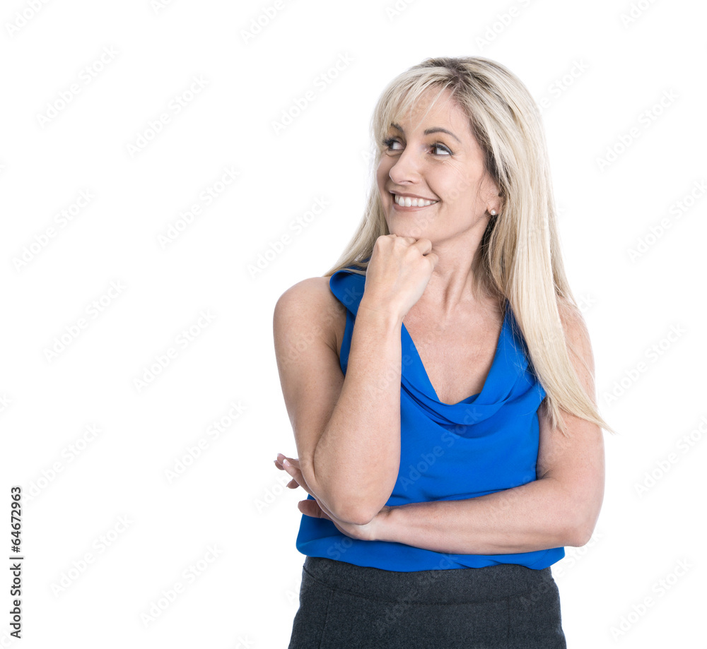 Schöne Frau mit positiver Ausstrahlung und weißen Zähnen Schöne Frau mit positiver Ausstrahlung und weißen Zähnen