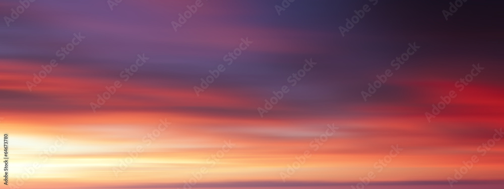 Colorful sunset with long exposure effect