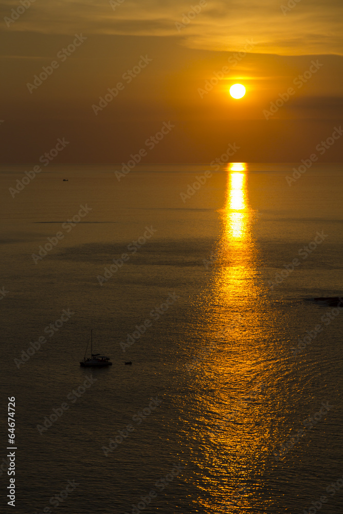 Sunset at at the sea of  Phuket, Thailand