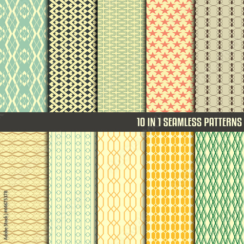 10 in 1 collection of seamless pattern