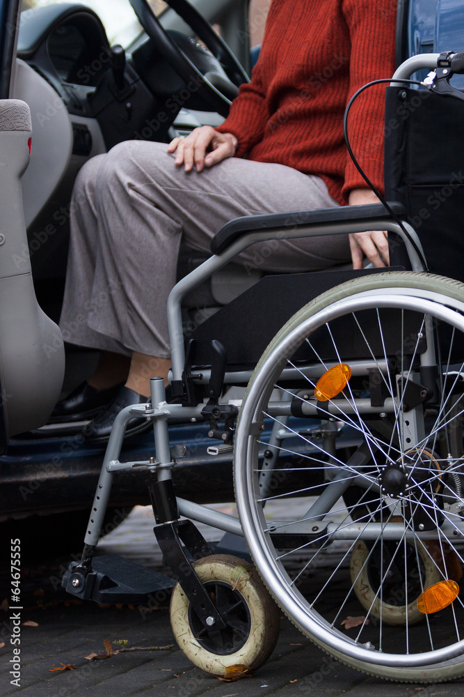 Disabled lady ready to drive Disabled lady ready to drive
