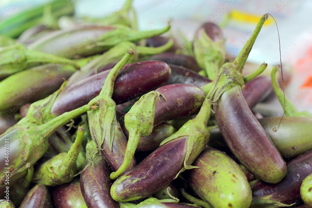 Eggplant purple in the market