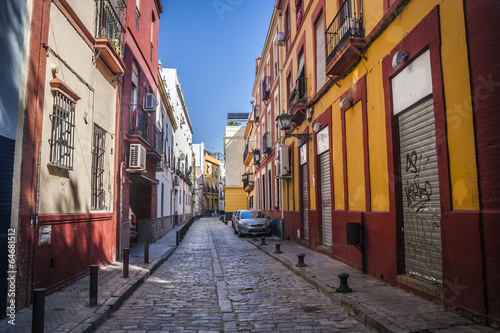 Street of old Spanish town Seville