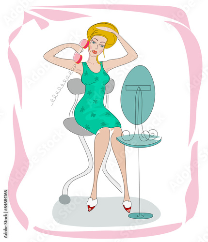 Woman in front of mirror