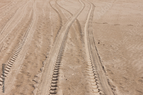 Tire Tracks in Sand