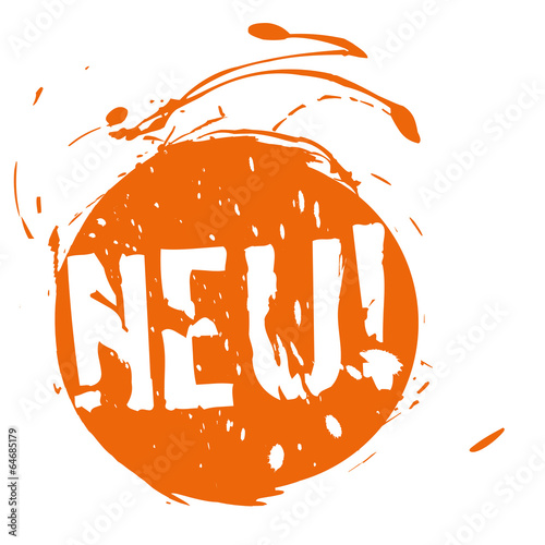 Neu,Button,Aufkleber,Schild,Grunge,Klekse,Tusche