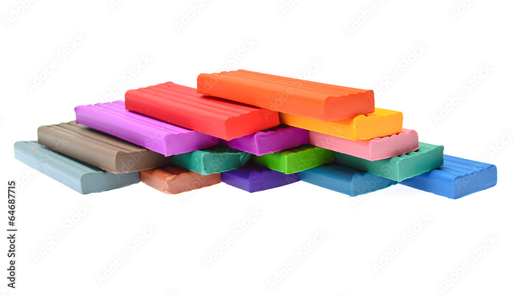 colored plasticine isolated on the white background colored plasticine isolated on the white background