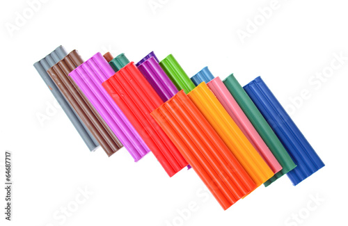 colored plasticine isolated on the white background