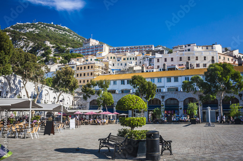 the main street in Gibraltar city,Gibraltar, UK