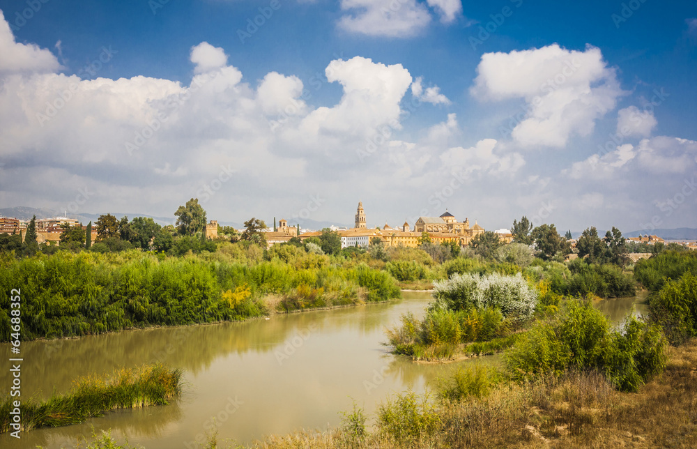 Guadalquivir River with the Mosque-Cathedral as background.