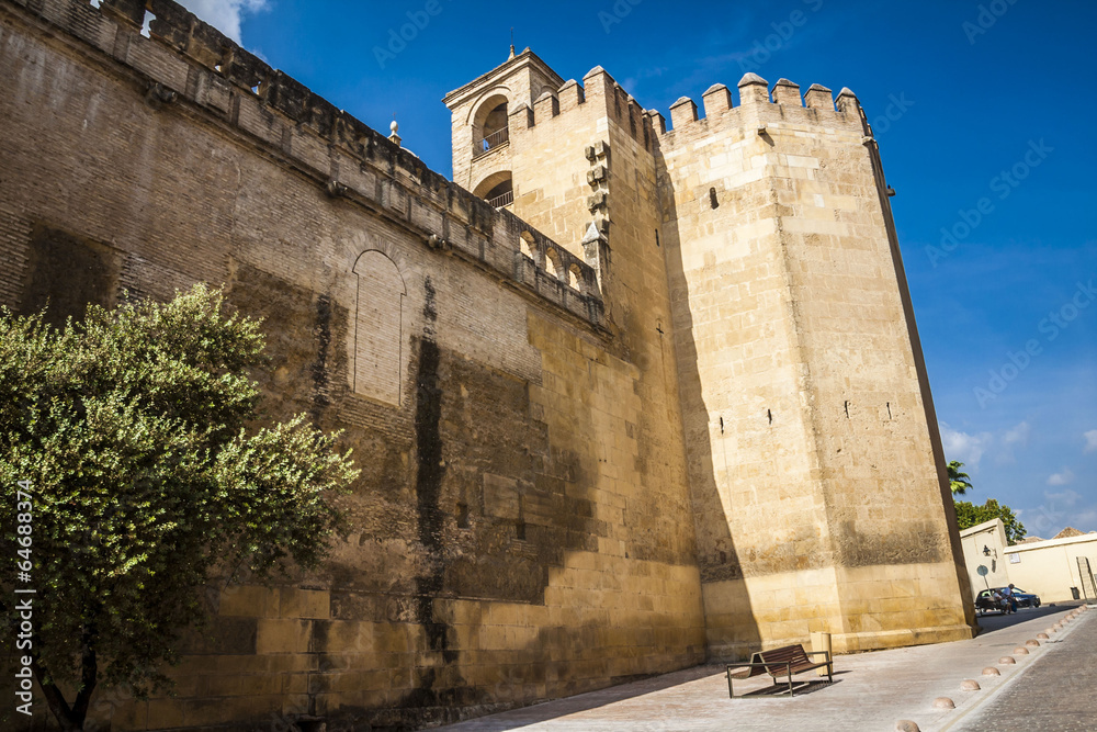 Obraz premium Wall of Cordoba Alcazar , Cordoba , Andalusia , Spain
