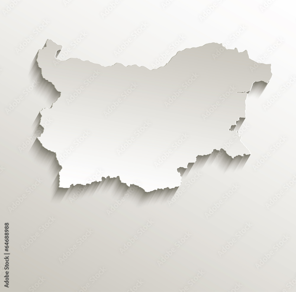 Bulgaria map card paper 3D natural