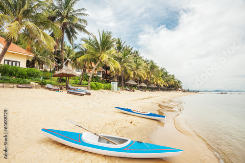 kayaks at the tropical beach
