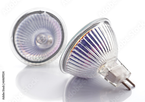 dichroic halogen type bulb lamps isolated on white photo