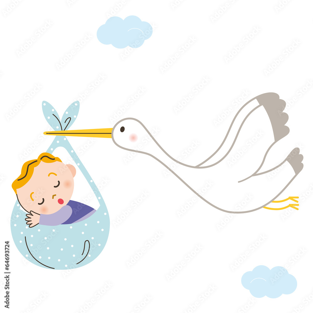 コウノトリ 赤ちゃん Stock Vector Adobe Stock