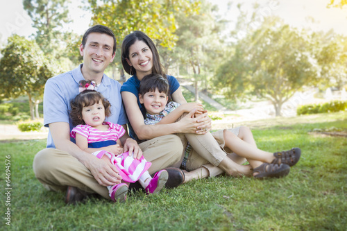 Attractive Young Mixed Race Family Park Portrait © Andy Dean