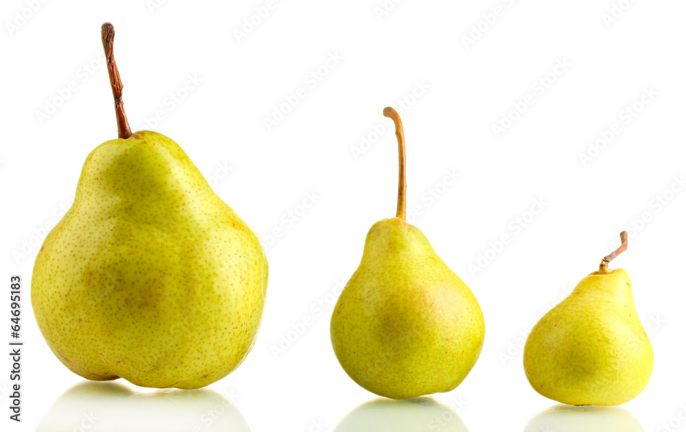 Juicy flavorful pears isolated on white Juicy flavorful pears isolated on white