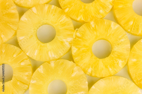 Slices of pineapple isolated on white