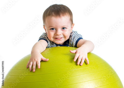 kid girl doing fitness exer...