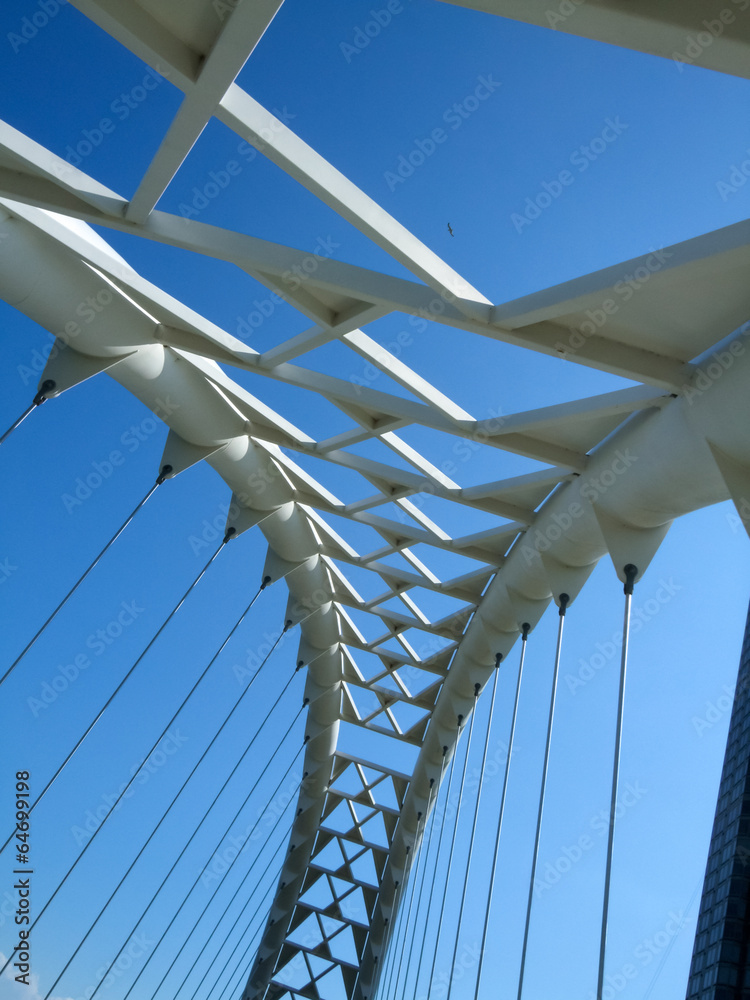 Obraz premium Low angle view of a bridge, Humber Bay Arch Bridge, Toronto, Ont