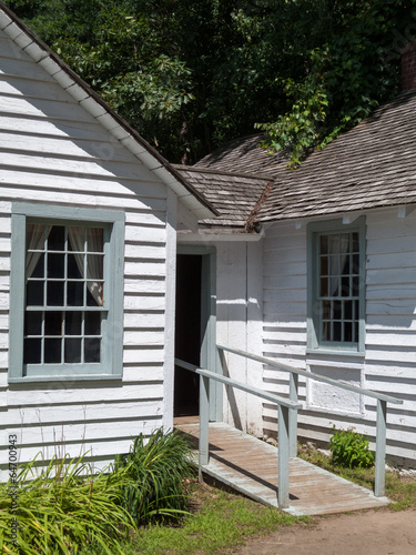 Facade of a log cabin