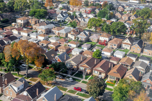 Aerial view of a city, Alberta, Canada photo