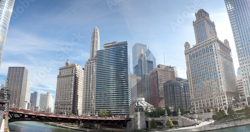 Skyscrapers in a city  La Salle Street Bridge  Chicago River  Ch