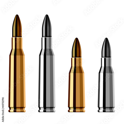 Leinwand Poster vector weapon gun bullet cartridge