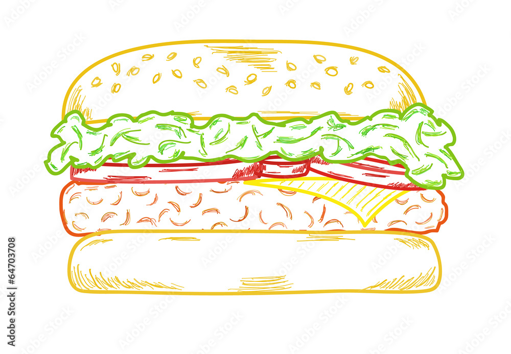 sketch of the hamburger sketch of the hamburger