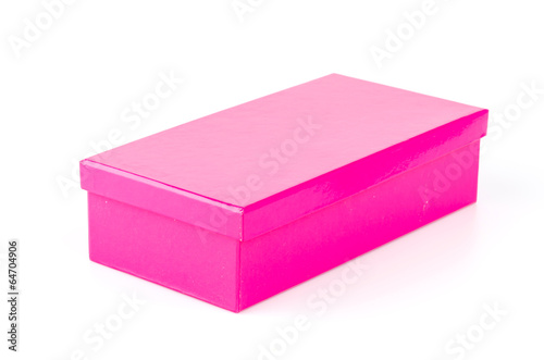 Pink box isolated white background