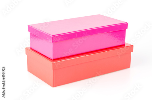 Pink box isolated white background