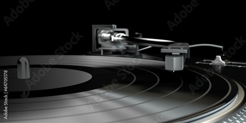 vinyl player with a vinyl disk