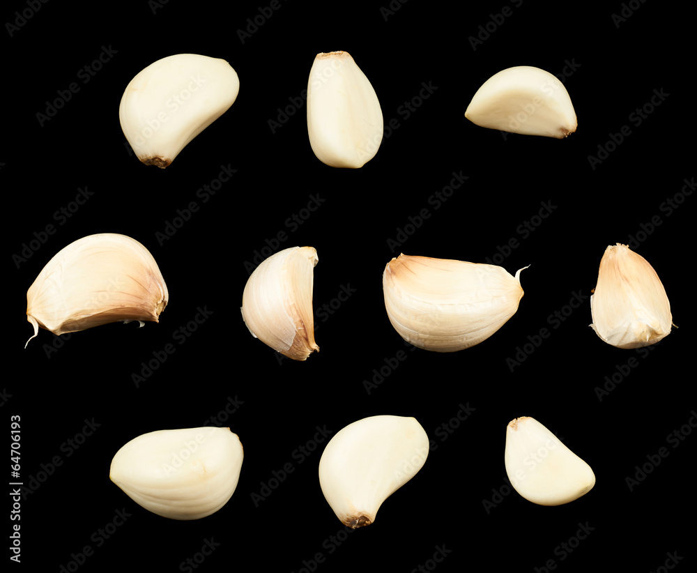 Garlic cloves isolated