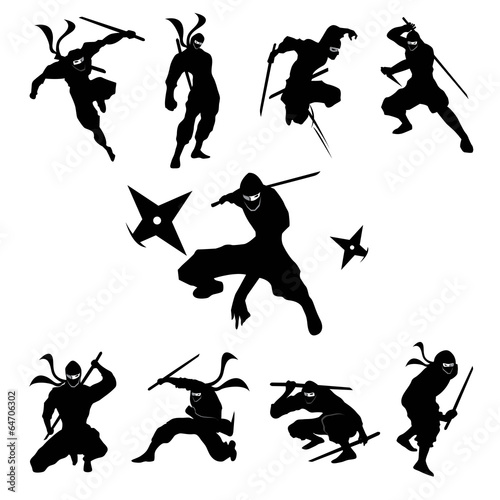 Ninja Shadow siluate Vector silhouette photo