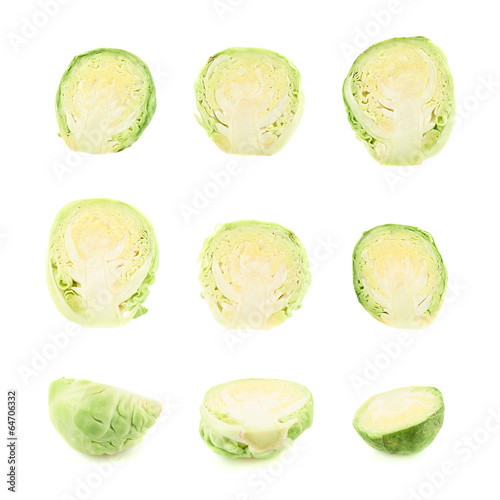 Multiple brussels sprouts isolated