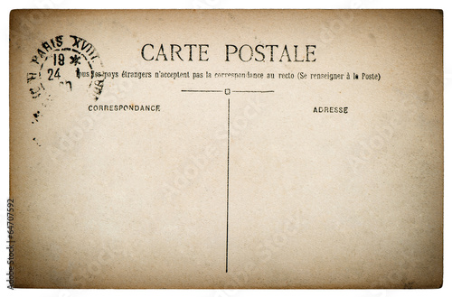 Photography empty antique french postcard  from paris