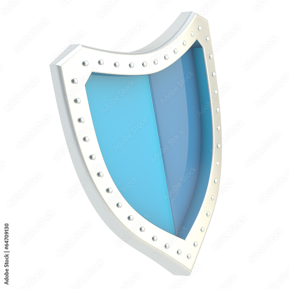 Obraz premium Three-dimensional shield symbol isolated