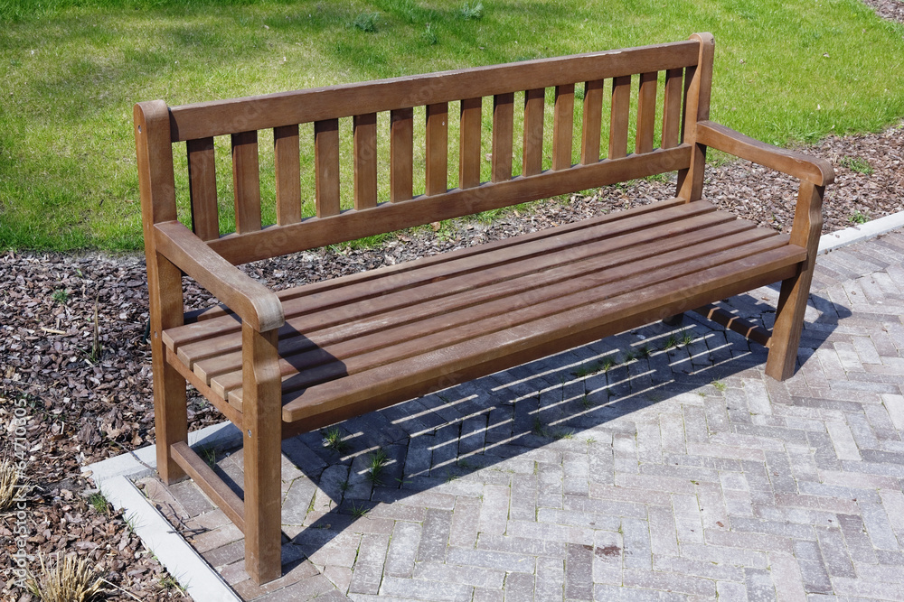 Wooden bench in park