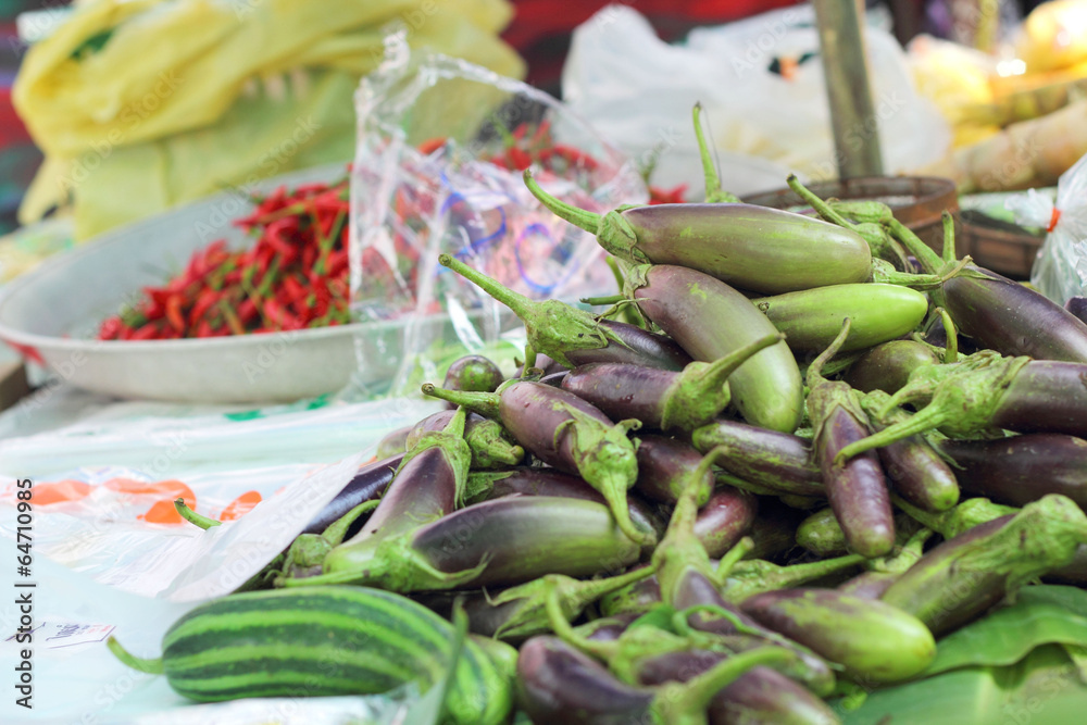 Eggplant purple in the market Eggplant purple in the market