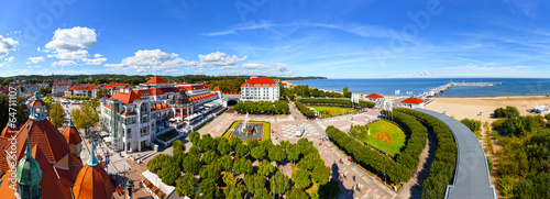 Aerial view of the beautiful architecture of Sopot, Poland. photo