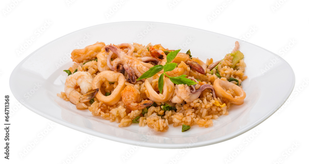 Rice with seafood